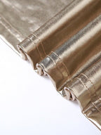 Metallic Coated Deep Neck Backless Evening Dress