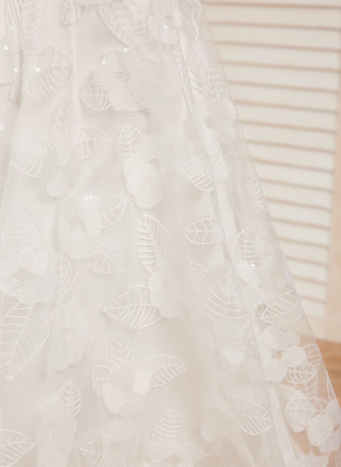A-line Lace Satin Floor-length Ivory Dress (010146741)