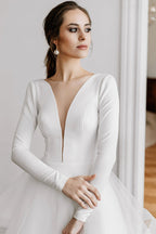 Tulle Long Sleeve Wedding Dress With Ethereal Silhouette