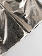 Skinny Sleeveless Asymmetric Pleated Shiny Split-Back Split-Joint One-Shoulder Evening Dresses Maxi Dresses