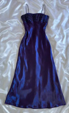 Superbe robe de bal longue en satin violet coupe trapèze robe de soirée formelle Y7510