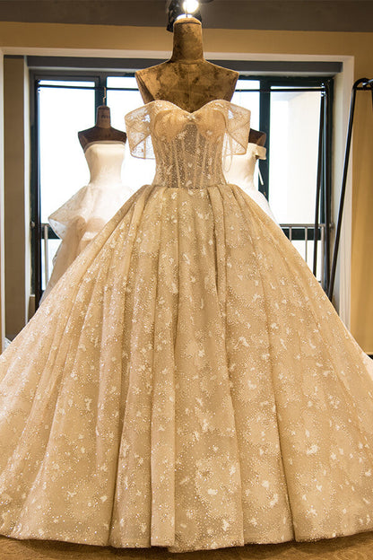 Increíble vestido de novia sin tirantes, mangas cortas y apliques de encaje 