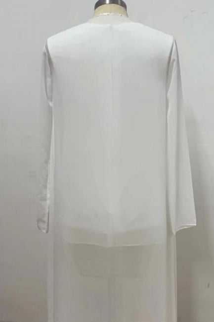 Ensemble Deux Pièces Époustouflant pour Mère de la Mariée Robes de Demoiselle d'Honneur en Mousseline à Encolure Arrondie