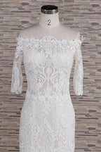 Robes de mariée élégantes sirène à traîne courte avec superbes appliques
