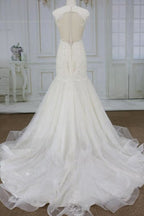 Superbes appliques en tulle robe de mariée élégante sirène