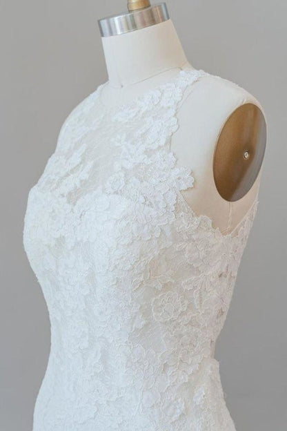 Awesome Illusion Lace Mermaid Elegant Wedding Dresses