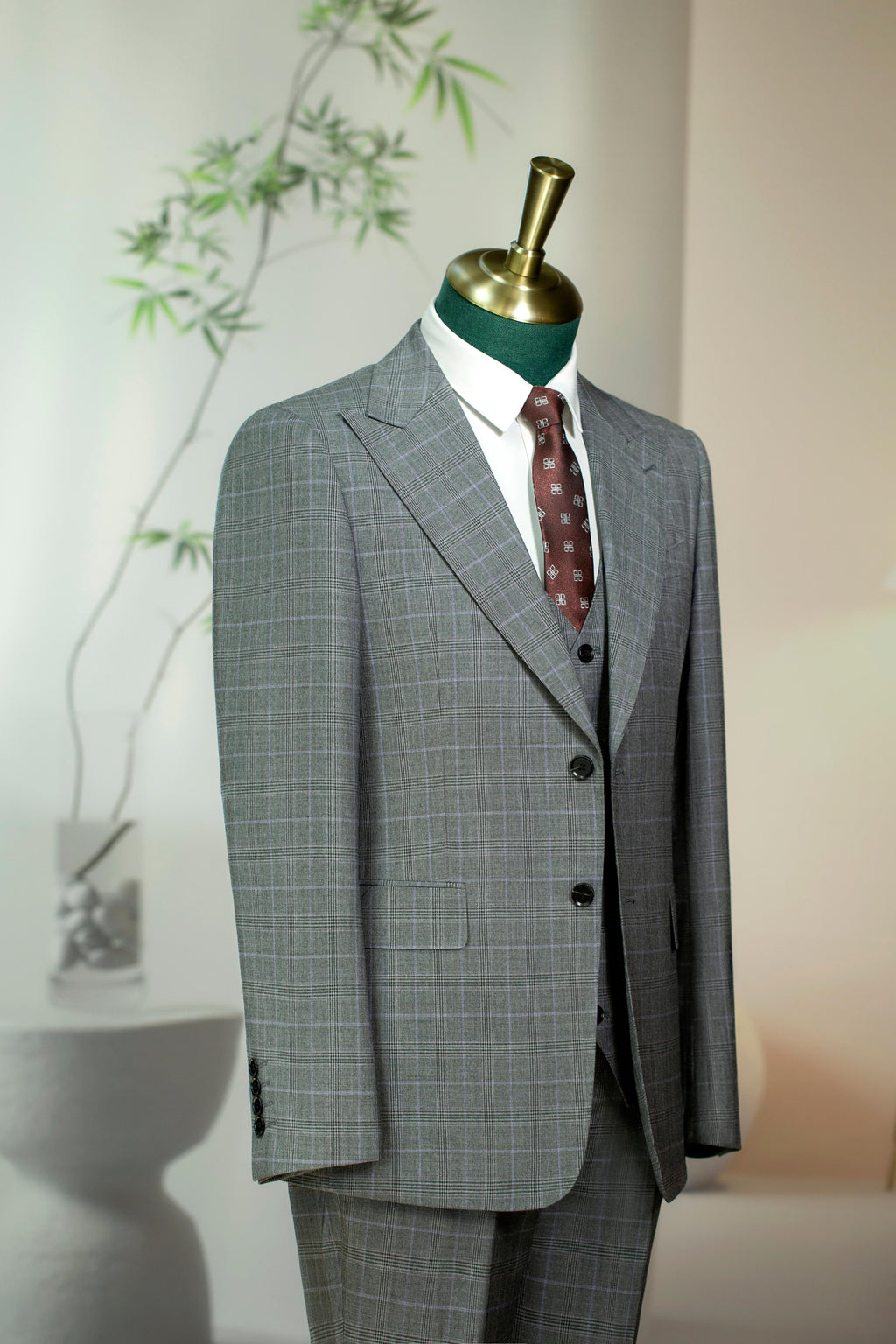 Fato de Casamento Masculino Diberon de Três Peças em Corte Slim para Noivo e Padrinhos