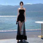 Black Strapless Evening Dress – Elegant Formal & Beach Party Look