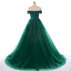 Abiti Sexy in Pizzo Verde Scuro con Applicazioni, Abito da Ballo a Maniche Corte per Festa di 15 Anni, Abito su Misura con Strascico da Cappella, Abiti Dolce Sedici Y610