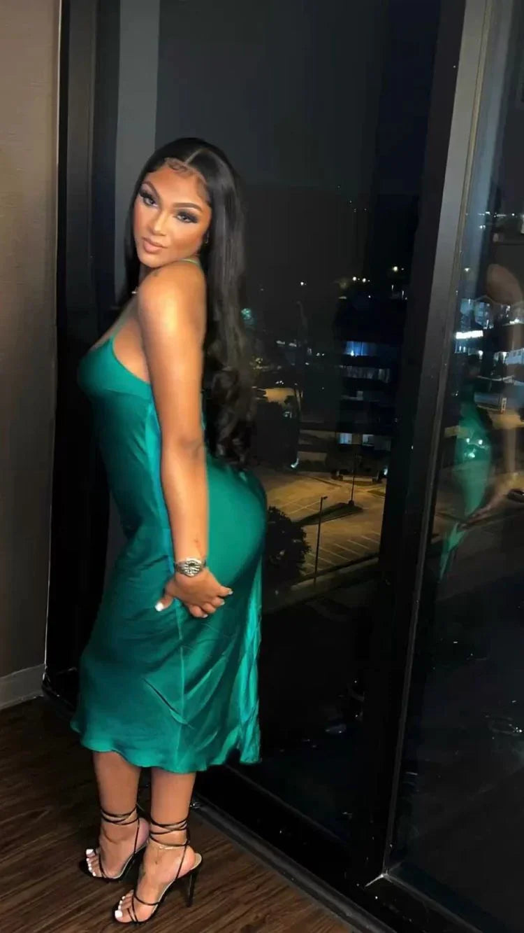 Abiti per il 18° Compleanno Vestito da Sera in Seta con Spalline Sottili Abito da Sera Seducente Y639