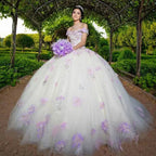 Customized Blush Pink Ball Gown Princess Quinceanera Dresses 2026 3D Floral Vestidos De 15 Anos Tulle Sweet 16 Dress Party Gown