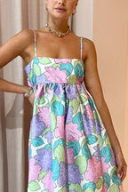 Vestido midi de corte A con lazo en la espalda y estampado floral Garden Goddess 