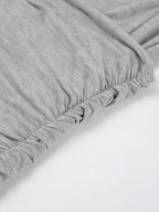 Abiti da Sera Lunghi a Maniche Lunghe e Aderenti con Piega a Soffietto, Monocolore, Spacco Laterale e Scollati sulle Spalle