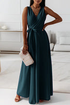 Prominente Elegant Solide Mit Gürtel V-Ausschnitt Abendkleid Kleider 