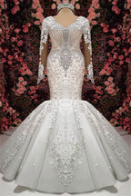 Elegant Sweetheart Mermaid Wedding Dress With Lace Appliques And Beading