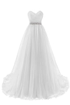 Modest Sweetheart Beaded Diamond Strap A Line Prom Dress With Sleeves 3Ft Train
