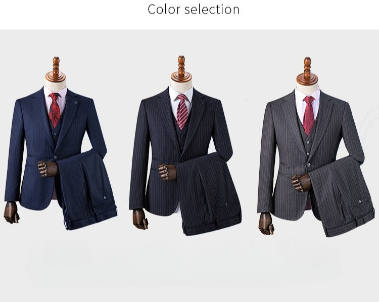 Costume Homme Rayé pour Affaires, Mariage Formel, Veste de Marié et Garçon d'Honneur