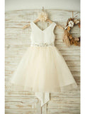 NumberSea - Ball Gown Satin Tulle Wedding Birthday Pageant Flower Girl Dresses