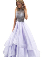 Robe de bal à encolure dégagée, sans manches, longue jusqu'au sol, ornée de perles en organza, robes de bal