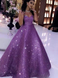 Robe de bal à paillettes, décolleté en cœur, sans manches, à volants, robe de soirée