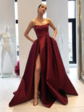 Robe de bal sans manches bustier à volants en satin pour soirée