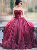 Robe de bal sans manches à décolleté cœur avec appliqué, longue en tulle pour bal de fin d'année