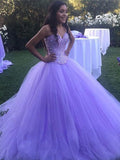 Robe de bal en tulle perlée, bustier cœur, sans manches, robe de bal