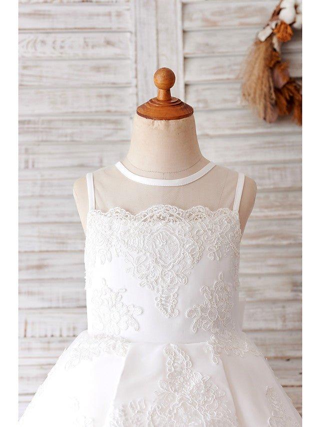 NumberSea - Ball Gown Tulle Sleeveless Jewel Neck Wedding Birthday Flower Girl Dresses