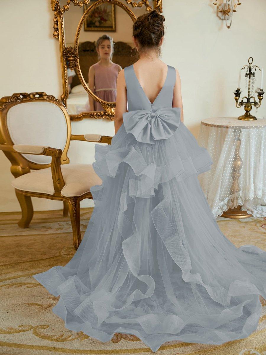 NumberSea - Ball - Gown/Princess Satin Tulle Floor - length Flower Girl Dress