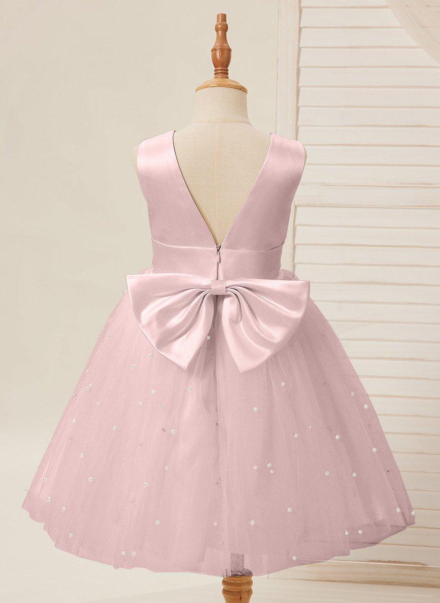 NumberSea - Ball - Gown/Princess Satin Tulle Knee - length Flower Girl Dress