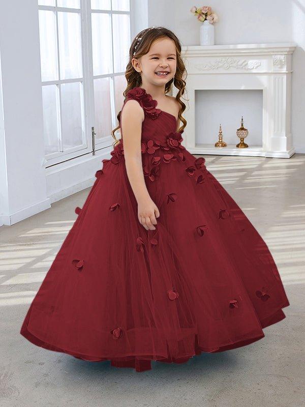 Ball Gown Tulle Flower Girl Dress Featuring Lace Appliques And Floor Length Cut - photo 1