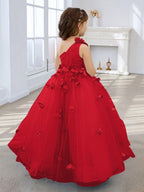 Ball Gown Tulle Flower Girl Dress Featuring Lace Appliques And Floor Length Cut - photo 4