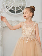 NumberSea - Ball - Gown/Princess Tulle Sweep Train Champagne Flower Girl Dress