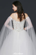Robes de bal Appliques Bretelles Tulle Robes de mariage élégantes