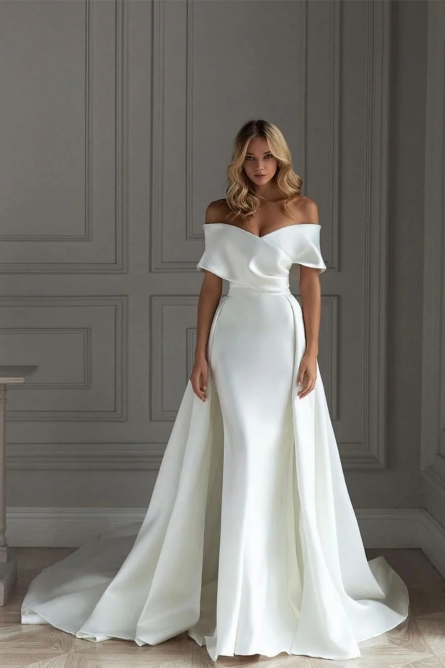 Off The Shoulder Strapless Sleeveless Long Prom Dress With Ruffles