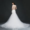 Abito da sposa romantico con spalline sottili e perline a sirena