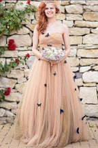 Schöne Schmetterling Brautkleider Sweetheart Rüschen Brautkleid