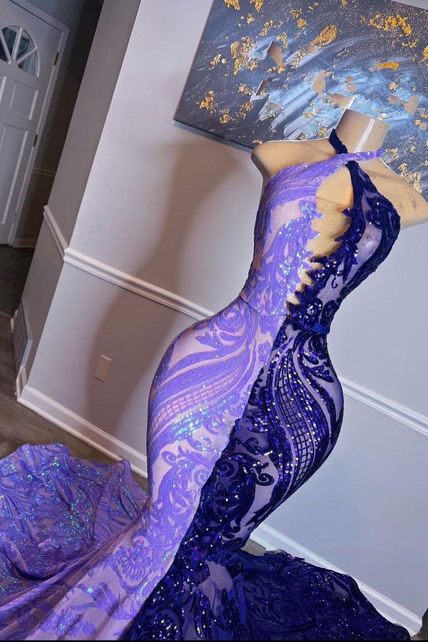 Vestido de Baile Comprido Sem Mangas com Mistura de Cores em Estilo Sereia