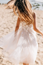 Beautiful White A Line Sleeveless Appliques Flower Girl Dress