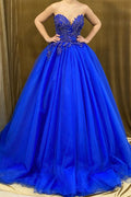 Robe de bal sans bretelles ni manches avec appliqué magnifique