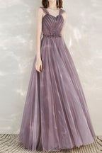 Elegant Infinity Tulle Off-Shoulder Long Prom Dress With Sequins