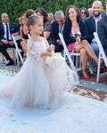 NumberSea - Boho Long Sleeves lace Tulle Flower Girl Dresses