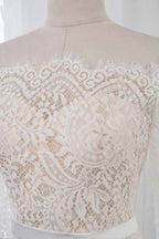 Boho Off The Shoulder Champagne Mermaid Wedding Dress Long Sleeves Appliques