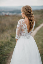 Robe de mariée bohème dos ouvert bas Robe nuptiale en deux pièces Robe de mariage