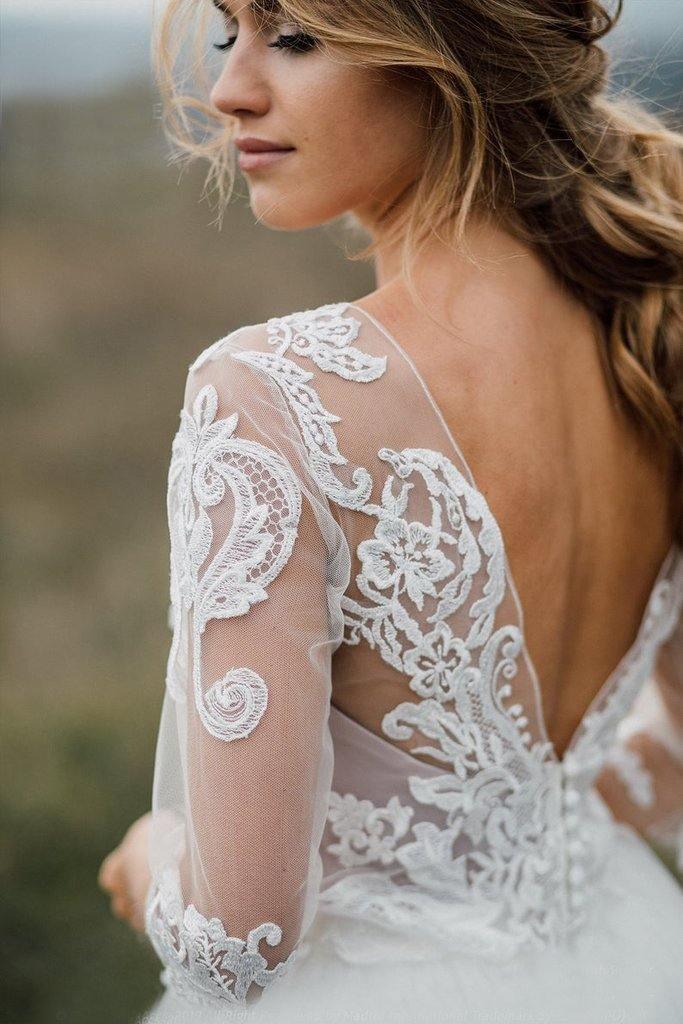 Robe de mariée bohème dos ouvert bas Robe nuptiale en deux pièces Robe de mariage