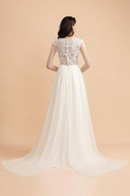 BMBRIDAL Long Sleeve Lace Boho Floor Length Wedding Dress