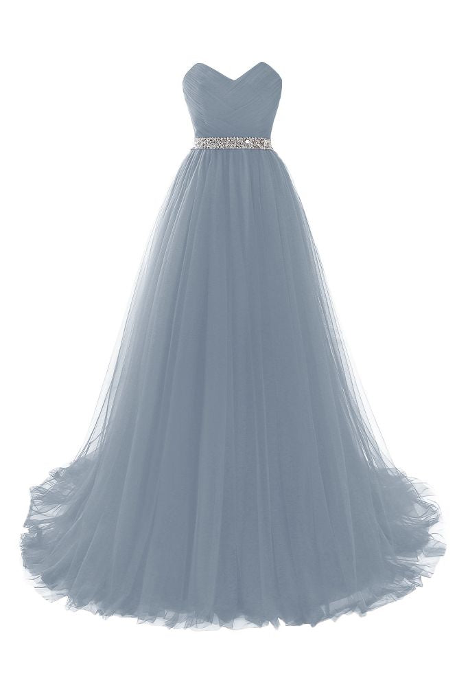 Abito da sera color bordeaux in tulle a linea ad A con scollo a cuore