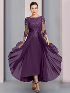 Tea Length Mother Of The Bride Dress A Line Scoop Necklines
