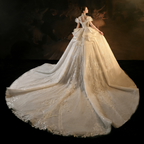 Robe de mariée élégante à perles avec jupe en tulle superposée