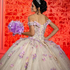 Customized Blush Pink Ball Gown Princess Quinceanera Dresses 2026 3D Floral Vestidos De 15 Anos Tulle Sweet 16 Dress Party Gown